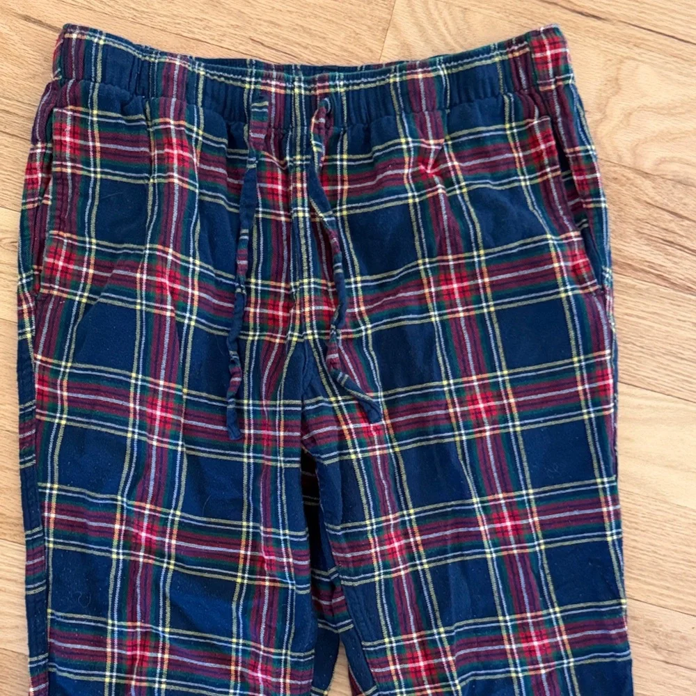J crew navy/red tartan plaid flannel casual pajama pants men's size Medium